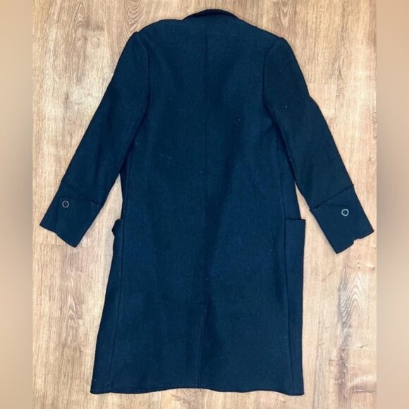 NWT ZARA WOOL Blend TRAFALUC trf_outerwear 1255/017/800 Long Open Coat Size M - Picture 4 of 14